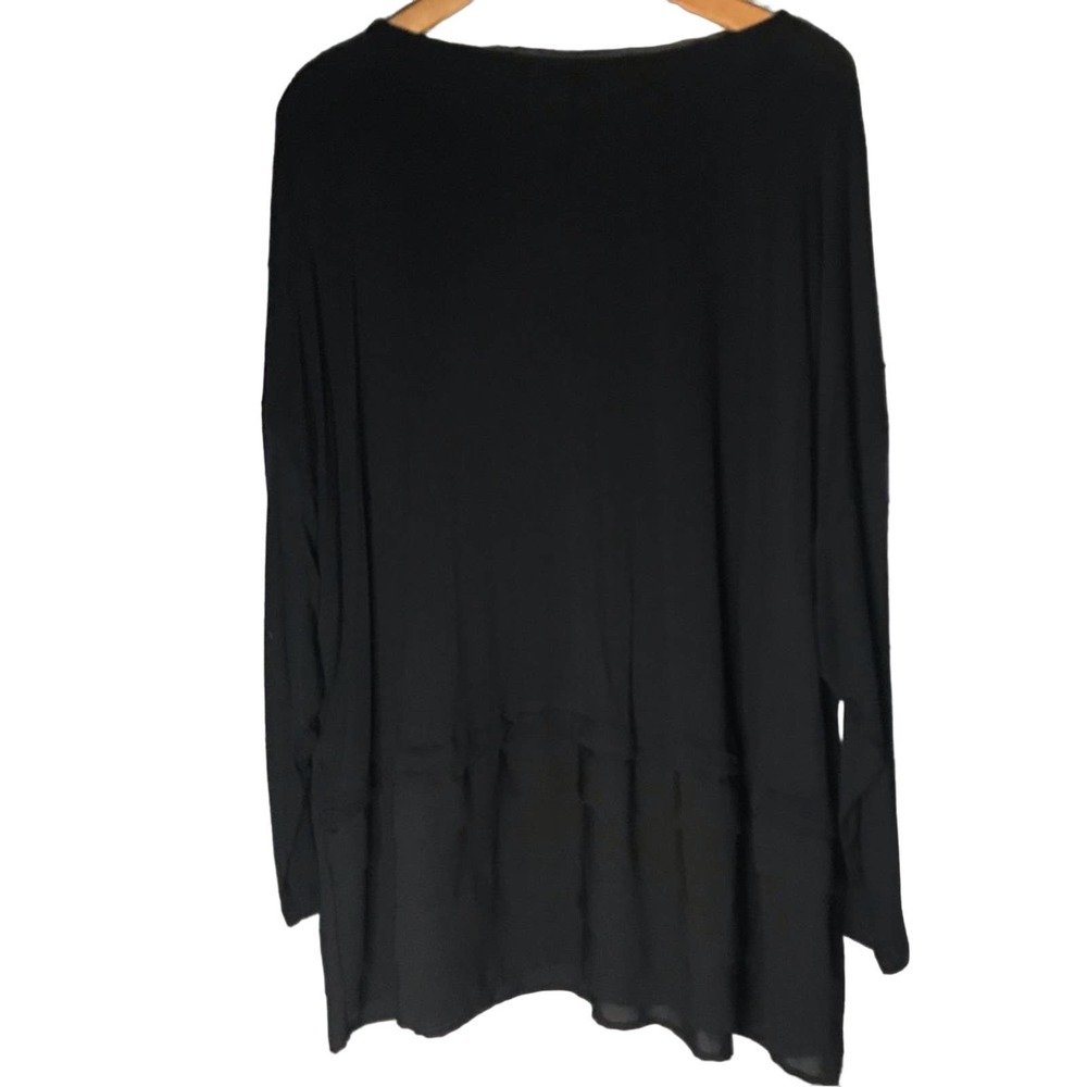 Apt 9 Long Sleeve Black Top Ruffle Hem Size 3X